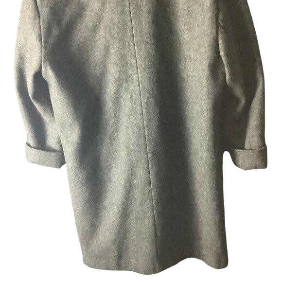 Glenbrooke Women's Pure New Wool Coat 14 Gray Long Tailored Double Breasted - Picture 13 of 16